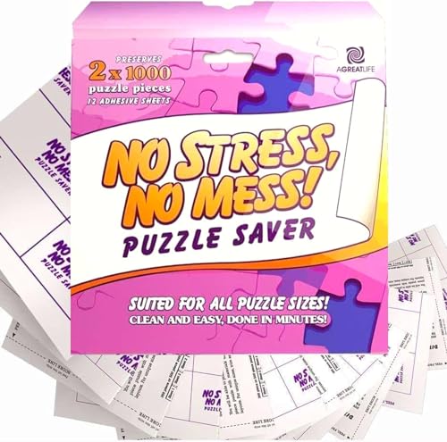 12 Super Puzzlekleber: Bombenfest in nur 10 Minuten mit extra Starke Klebefolien Puzzle Kleber - Klebefolie Puzzle für 4X 500er oder 2X 1000er Puzzle Kleber Transparent und Aufhängen - MIT Haken 12 Super Puzzlekleber: Bombenfest in nur 10 Minuten mit extra Starke Klebefolien Puzzle Kleber - Klebefolie Puzzle für 4X 500er oder 2X 1000er Puzzle Kleber Transparent und Aufhängen - MIT Haken von AGREATLIFE