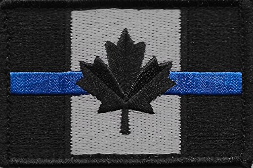 Thin Blue Line Taktische kanadische Flagge, Klettverschluss, 7,6 x 5,1 cm, Hutaufnäher Thin Blue Line Taktische kanadische Flagge, Klettverschluss, 7,6 x 5,1 cm, Hutaufnäher von AGRWAB