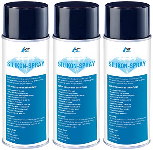 AGT Spray: 3er-Set Silikonspray, je 400 ml (Siliconspray, Gummispray, Dichtung) von AGT