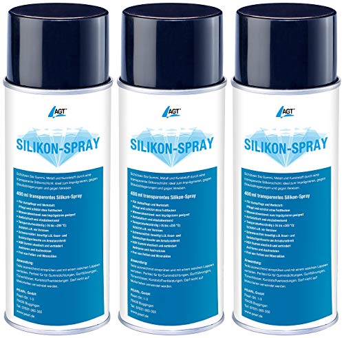 AGT Siliconspray: 3er-Set Silikonspray, je 400 ml (Gummipflege, Gummispray, Dichtung) von AGT