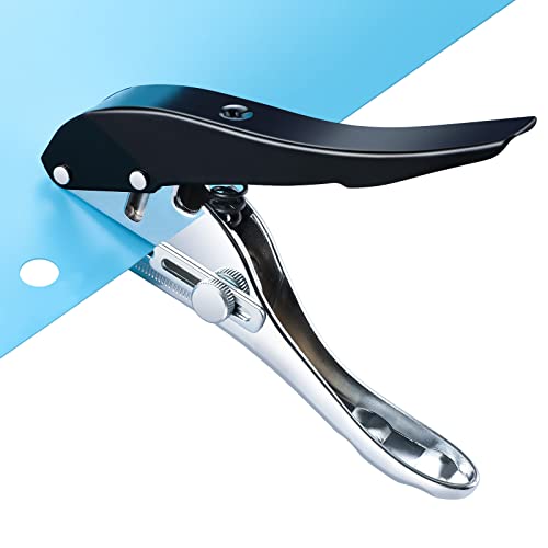 Robuster Einzellochstanzer – tragbarer Handstanzer für Etiketten, Karten, Kunststoff und Karton (8 mm, Schwarz) von AGUZXTM