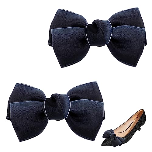 AHANDMAKER 1 Paar Schuhschnalle Mit Schleife, Abnehmbare Bowkont-Schuhclips, Elegante Polyester-Brautschuh-Schnalle, Schuh-Charms, Dekoration Für High-Heel-Kleid, Hut, Hochzeit, Party, Schwarz AHANDMAKER 1 Paar Schuhschnalle Mit Schleife, Abnehmbare Bowkont-Schuhclips, Elegante Polyester-Brautschuh-Schnalle, Schuh-Charms, Dekoration Für High-Heel-Kleid, Hut, Hochzeit, Party, Schwarz von AHANDMAKER