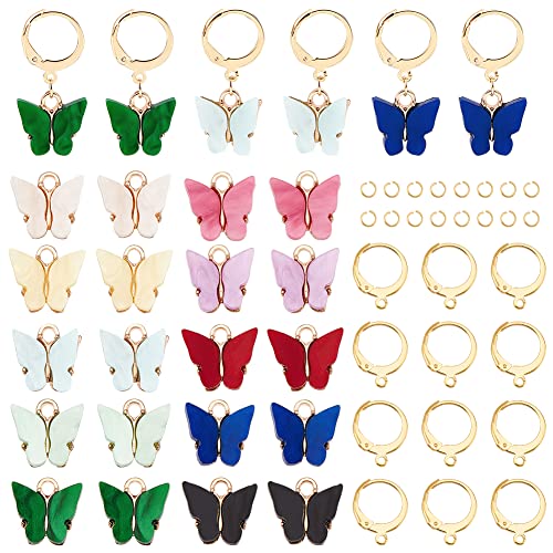 AHANDMAKER 10 Paar DIY Schmetterlings-Charm-Ohrring-Kit, Acryl-Schmetterlings-Anhänger-Charms Mit Brisuren-Ohrring-Haken Und Biegeringen Für Frauen Zum Selbermachen Ohrringen Und Schmuckherstellung AHANDMAKER 10 Paar DIY Schmetterlings-Charm-Ohrring-Kit, Acryl-Schmetterlings-Anhänger-Charms Mit Brisuren-Ohrring-Haken Und Biegeringen Für Frauen Zum Selbermachen Ohrringen Und Schmuckherstellung von AHANDMAKER