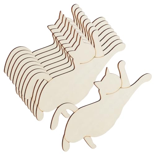 AHANDMAKER 10 Stück Holz-Katzen-Ausschnitte, 6 x 3.5 Zoll Katzenform, Unlackierte Holzausschnitte, Blanke Holzkatzen-Holzanhänger Für Zuhause, Haustiere, Mottoparty, Wanddeko Tiere, DIY-Basteln AHANDMAKER 10 Stück Holz-Katzen-Ausschnitte, 6 x 3.5 Zoll Katzenform, Unlackierte Holzausschnitte, Blanke Holzkatzen-Holzanhänger Für Zuhause, Haustiere, Mottoparty, Wanddeko Tiere, DIY-Basteln von AHANDMAKER