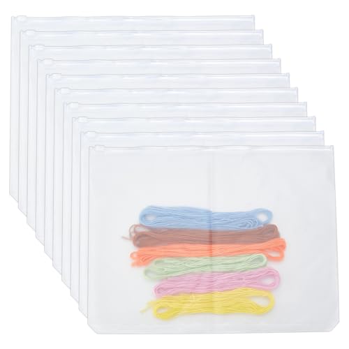 AHANDMAKER 10 Stück Transparente Reißverschlusstasche 12.29.4 x (7)(6) cm Kunststoff Dokumentenaufbewahrungstaschen Reißverschluss Aktentaschen Für Stickereien Und Kreuzstich Garnstränge Schule von AHANDMAKER
