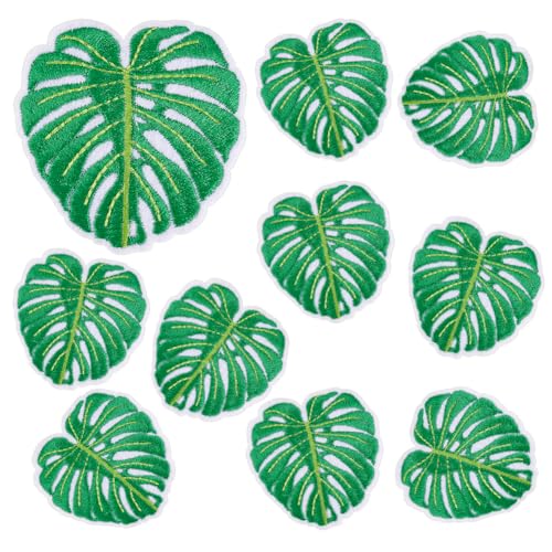 AHANDMAKER 10 Stück grüne Blätter zum Aufbügeln, Monstera-Blatt, bestickt, selbstklebend, Reparaturflicken für DIY Kleidung, Jeans, Taschen, Hemden, Dekoration AHANDMAKER 10 Stück grüne Blätter zum Aufbügeln, Monstera-Blatt, bestickt, selbstklebend, Reparaturflicken für DIY Kleidung, Jeans, Taschen, Hemden, Dekoration von AHANDMAKER