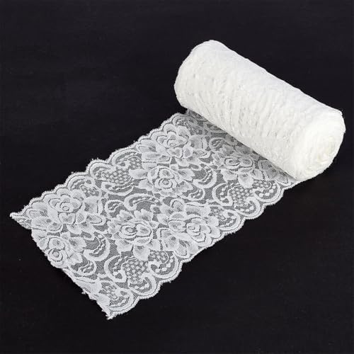 AHANDMAKER 10 Yards Breites Spitzenband Mit Blumenmuster In Weiß Vintage Spitzenbesatzband Mit Blumenmuster Für Heimwerker Nähen Brautkleider Hochzeitskleider Heimdekorationen von AHANDMAKER