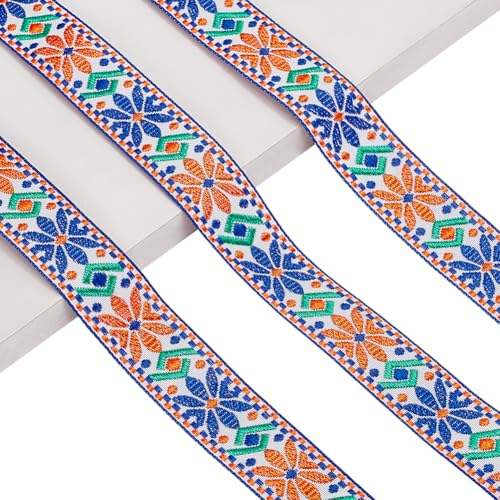 AHANDMAKER 10 Yards Floraler Gewebter Besatz Boho Band Spitzenbesatz 1 Zoll Breites Jacquardband Besticktes Ethnisches Webband Zum Nähen Basteln DIY Kleidungsdekorationen Blau AHANDMAKER 10 Yards Floraler Gewebter Besatz Boho Band Spitzenbesatz 1 Zoll Breites Jacquardband Besticktes Ethnisches Webband Zum Nähen Basteln DIY Kleidungsdekorationen Blau von AHANDMAKER