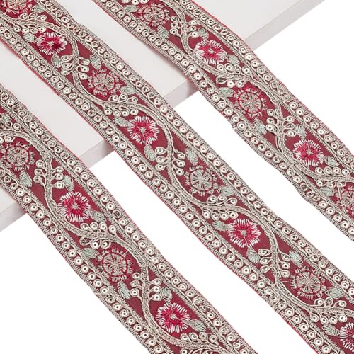 AHANDMAKER 10 Yards Rotes Jacquardband 1.57 Zoll Stickerei Paillettenbänder Blumenmuster Gewebte Borte Ethnisches Jacquardband Glitzerndes Metallicband Zum Nähen AHANDMAKER 10 Yards Rotes Jacquardband 1.57 Zoll Stickerei Paillettenbänder Blumenmuster Gewebte Borte Ethnisches Jacquardband Glitzerndes Metallicband Zum Nähen von AHANDMAKER