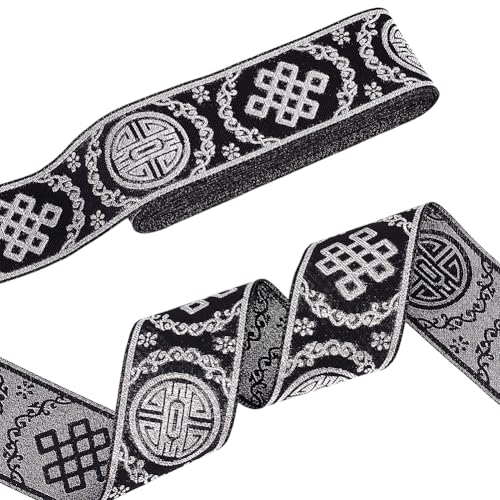 AHANDMAKER 10 Yards Vintage Jacquardband 1.97" breites Jacquard Stickerei Bordüre Boho Band Spitzenbesatz Boho Jacquard Band Blumenband Für DIY Bekleidungszubehör Heimdekoration Schwarz AHANDMAKER 10 Yards Vintage Jacquardband 1.97" breites Jacquard Stickerei Bordüre Boho Band Spitzenbesatz Boho Jacquard Band Blumenband Für DIY Bekleidungszubehör Heimdekoration Schwarz von AHANDMAKER