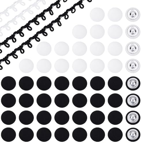 AHANDMAKER 100 Stück/Set 1/2 Zoll Schwarze Und Weiße Satinstoffknöpfe Stoffbezogene Knöpfe Mit Schaft Und 2 Yards Knopflochbandbesatz Für Hochzeits Brautkleid DIY Nähen von Kleidungszubehör AHANDMAKER 100 Stück/Set 1/2 Zoll Schwarze Und Weiße Satinstoffknöpfe Stoffbezogene Knöpfe Mit Schaft Und 2 Yards Knopflochbandbesatz Für Hochzeits Brautkleid DIY Nähen von Kleidungszubehör von AHANDMAKER