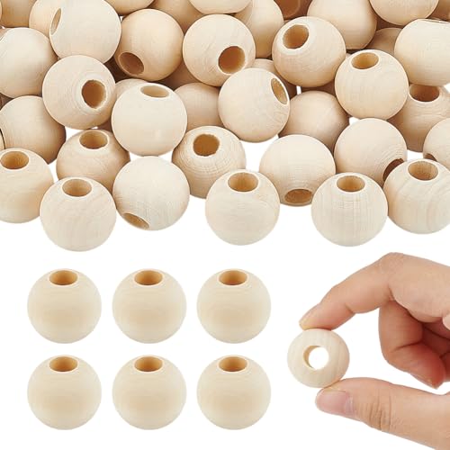 AHANDMAKER 100 Stück Holzperlen, 25 mm Unlackierte Runde Lose Holzperlen Mit 9 mm Loch, Ungefärbte Naturholz-Röhrenperlen, Hölzerne Abstandsperlen Für Armbänder, Basteln Und Wohnkultur AHANDMAKER 100 Stück Holzperlen, 25 mm Unlackierte Runde Lose Holzperlen Mit 9 mm Loch, Ungefärbte Naturholz-Röhrenperlen, Hölzerne Abstandsperlen Für Armbänder, Basteln Und Wohnkultur von AHANDMAKER