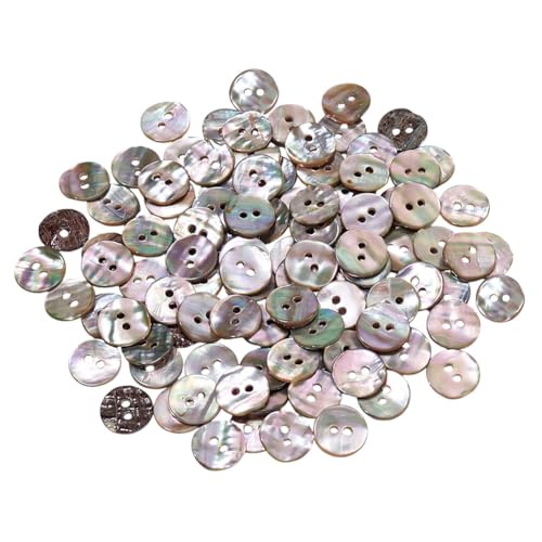 AHANDMAKER 100 Stück Natürliche Muschelknöpfe 20L (1/2") flache Runde Perlmuttknöpfe Muschel Kokosnuss Braun Handarbeit Nähen Handwerk von AHANDMAKER