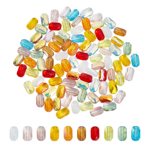 AHANDMAKER 100 Stück Rechteckige Glasperlen 10 Farben Transparent Galvanisierte Glasperlen Facettiert Lose Bastel Abstandshalter Für DIY Bastelarbeiten Schmuckherstellung 7x4x3mm AHANDMAKER 100 Stück Rechteckige Glasperlen 10 Farben Transparent Galvanisierte Glasperlen Facettiert Lose Bastel Abstandshalter Für DIY Bastelarbeiten Schmuckherstellung 7x4x3mm von AHANDMAKER