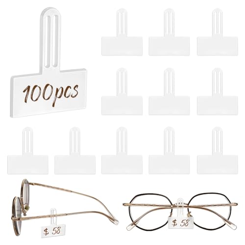 AHANDMAKER 100 Stück Transparente Preisschilder-Hülle Für Brillen, 3.7x3 cm, Aufsteckbarer Brillenschutz, Etikettenhalter Für Brillengestelle, Brillengestell AHANDMAKER 100 Stück Transparente Preisschilder-Hülle Für Brillen, 3.7x3 cm, Aufsteckbarer Brillenschutz, Etikettenhalter Für Brillengestelle, Brillengestell von AHANDMAKER