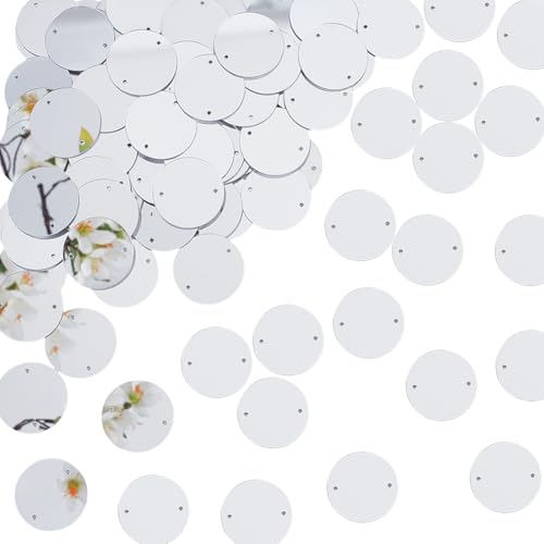AHANDMAKER 100 Stück silberne Spiegel-Strass-Acryl-Spiegelfliesen, flach, rund, dekorative Mosaikfliesen, zwei Löcher, Verbindungsglieder für Kleidung, Accessoires, Heimdekoration, Handwerk AHANDMAKER 100 Stück silberne Spiegel-Strass-Acryl-Spiegelfliesen, flach, rund, dekorative Mosaikfliesen, zwei Löcher, Verbindungsglieder für Kleidung, Accessoires, Heimdekoration, Handwerk von AHANDMAKER