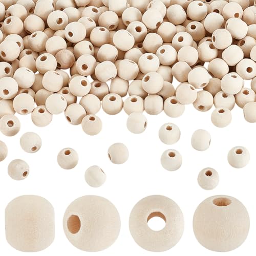 AHANDMAKER 1000 Stücke Holzperlen 12x10.5mm Unbehandelte Runde Lose Holzperlen Mit 4mm Loch Ungefärbte Runde Holzkugeln Abstandsperlen Aus Naturholz Zum Basteln Und Herstellen von Schmuck AHANDMAKER 1000 Stücke Holzperlen 12x10.5mm Unbehandelte Runde Lose Holzperlen Mit 4mm Loch Ungefärbte Runde Holzkugeln Abstandsperlen Aus Naturholz Zum Basteln Und Herstellen von Schmuck von AHANDMAKER