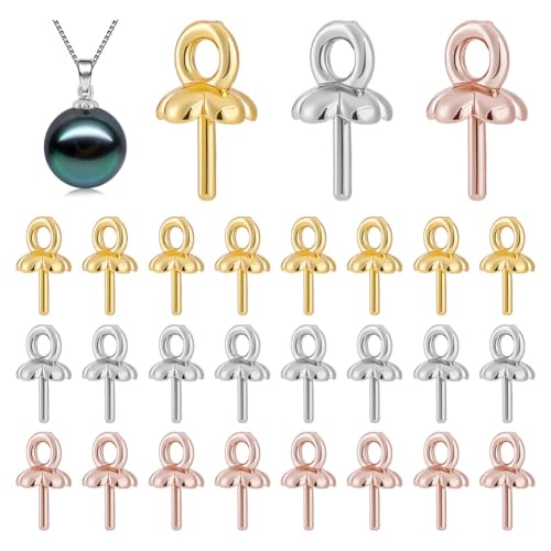 AHANDMAKER 105 Stück 3 Farben Augennadeln, Messingbecher, Perlen-Ösen, Ösenverschluss, Schmuckverbinder für halb gebohrte Perlen, Charms, DIY, Handwerk, Schmuckherstellung, Gold/Platin/Roségold AHANDMAKER 105 Stück 3 Farben Augennadeln, Messingbecher, Perlen-Ösen, Ösenverschluss, Schmuckverbinder für halb gebohrte Perlen, Charms, DIY, Handwerk, Schmuckherstellung, Gold/Platin/Roségold von AHANDMAKER