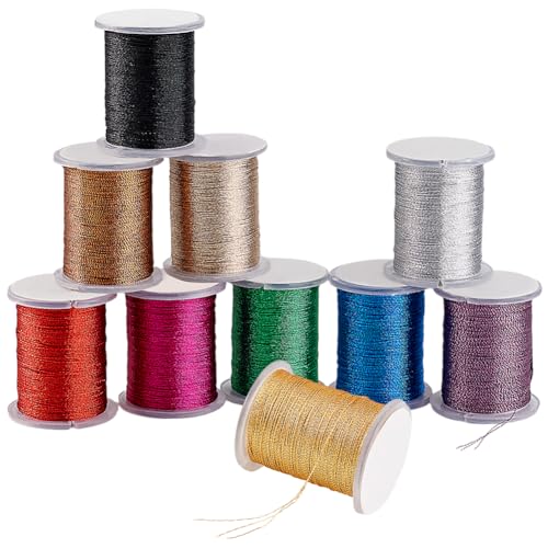 AHANDMAKER 109 Yards Metallic Kordel 10 Farben Metallic Faden Metallic Kordel 0.3mm Lametta Seil Für Armbänder Schmuckherstellung Faden Geschenkverpackung Weihnachtsschmuck Hängedekoration AHANDMAKER 109 Yards Metallic Kordel 10 Farben Metallic Faden Metallic Kordel 0.3mm Lametta Seil Für Armbänder Schmuckherstellung Faden Geschenkverpackung Weihnachtsschmuck Hängedekoration von AHANDMAKER
