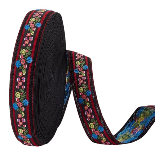 AHANDMAKER 11 Yards Ethnisch Besticktes Bandbesatz 1.18" Vintage Jacquardband Bestickter Blumenstoffbesatz Gewebtes Band Mit Blumenmuster Zum Basteln von Kostümen Schwarz AHANDMAKER 11 Yards Ethnisch Besticktes Bandbesatz 1.18" Vintage Jacquardband Bestickter Blumenstoffbesatz Gewebtes Band Mit Blumenmuster Zum Basteln von Kostümen Schwarz von AHANDMAKER