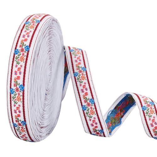 AHANDMAKER 11 Yards Ethnisch Besticktes Bandbesatz 1.18" Vintage Jacquardband Bestickter Blumenstoffbesatz Gewebtes Band Mit Blumenmuster Zum Nähen von Tanzkostümen Weiß AHANDMAKER 11 Yards Ethnisch Besticktes Bandbesatz 1.18" Vintage Jacquardband Bestickter Blumenstoffbesatz Gewebtes Band Mit Blumenmuster Zum Nähen von Tanzkostümen Weiß von AHANDMAKER