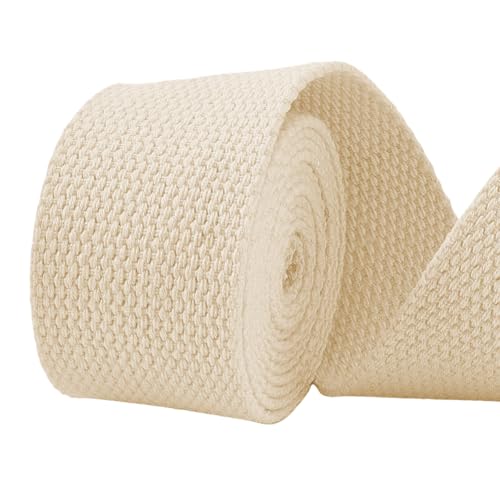 AHANDMAKER 11 Yards Schweres Baumwollgurtband Weiße Gurtbänder 1.5 Zoll Webbänder Für Taschengriffe Gurt Tragetasche Stoffgürtel Kunst Und Handwerk von AHANDMAKER
