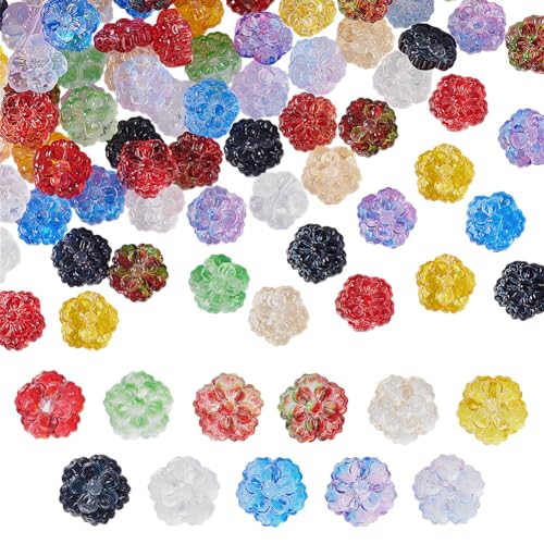 AHANDMAKER 110 Stück Glasblumenperlen 11 Farbe Transparente Blumen Lampworkperlen Lose Perlen Florale Abstandsperle Mit Loch Kristallperlen Charms Für Schmuckherstellung Scrapbooking AHANDMAKER 110 Stück Glasblumenperlen 11 Farbe Transparente Blumen Lampworkperlen Lose Perlen Florale Abstandsperle Mit Loch Kristallperlen Charms Für Schmuckherstellung Scrapbooking von AHANDMAKER