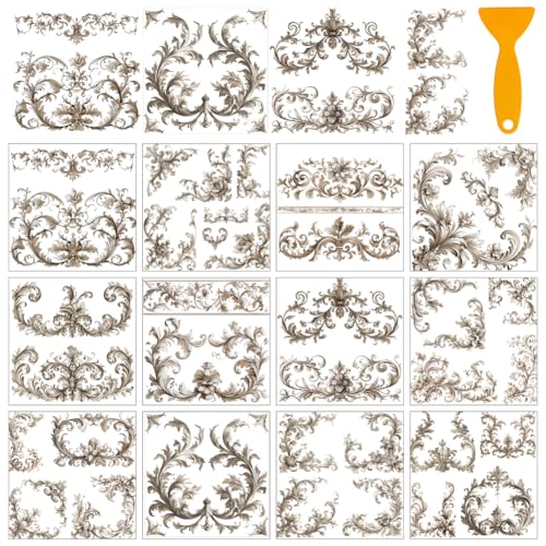 AHANDMAKER 12 Blatt Blumen Transferaufkleber Zum Aufreiben Vintage Blumenrand Fensterdekoration Möbelaufkleber Für Wohnkultur DIY Bastelbedarf 5.5x5.5" AHANDMAKER 12 Blatt Blumen Transferaufkleber Zum Aufreiben Vintage Blumenrand Fensterdekoration Möbelaufkleber Für Wohnkultur DIY Bastelbedarf 5.5x5.5" von AHANDMAKER
