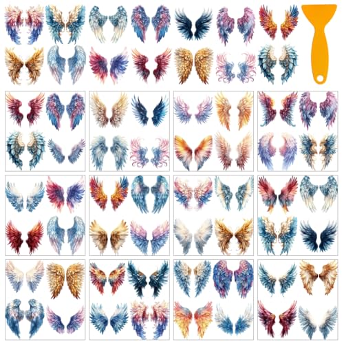 AHANDMAKER 12 Blatt Engelsflügel Transferaufkleber Zum Aufreiben Bunte Rub On Transfers Für Bastelarbeiten Möbelaufkleber Aufkleber Für Die Dekoration Im Home Office 5.5x5.5 Zoll AHANDMAKER 12 Blatt Engelsflügel Transferaufkleber Zum Aufreiben Bunte Rub On Transfers Für Bastelarbeiten Möbelaufkleber Aufkleber Für Die Dekoration Im Home Office 5.5x5.5 Zoll von AHANDMAKER