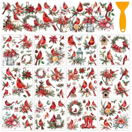 AHANDMAKER 12 Blatt Weihnachts Transferaufkleber Mit Tannenzapfen Und Kardinal Aufklebern Möbelaufkleber Für Zuhause Schule Büro Dekoration DIY Bastelbedarf 5.5x5.5" AHANDMAKER 12 Blatt Weihnachts Transferaufkleber Mit Tannenzapfen Und Kardinal Aufklebern Möbelaufkleber Für Zuhause Schule Büro Dekoration DIY Bastelbedarf 5.5x5.5" von AHANDMAKER