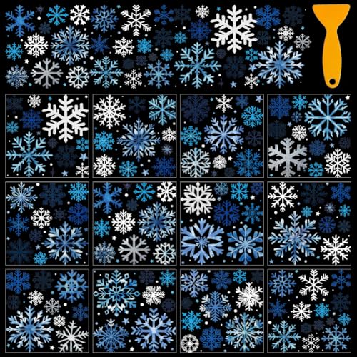 AHANDMAKER 12 Blatt Weihnachts Transferaufkleber Zum Aufreiben Weiße Schneeflocke Weihnachts Fensteraufkleber Möbelaufkleber Für Heimdekoration Feiertagsparty DIY Basteln 5.5x5.5" von AHANDMAKER