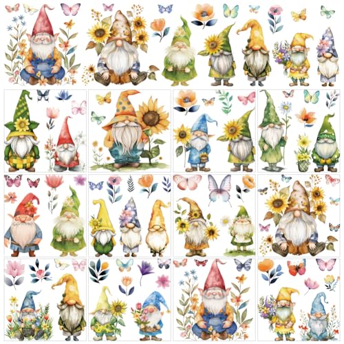 AHANDMAKER 12 Blatt Zauberhafte Gnome Rub On Transferaufkleber Farbenfrohes Dekor Mit Floralen Designs Für Verspielte Fenster Zu Hause Klassenzimmer Dekorationsbedarf Für Schule 5.5 x 5.5 Zoll AHANDMAKER 12 Blatt Zauberhafte Gnome Rub On Transferaufkleber Farbenfrohes Dekor Mit Floralen Designs Für Verspielte Fenster Zu Hause Klassenzimmer Dekorationsbedarf Für Schule 5.5 x 5.5 Zoll von AHANDMAKER