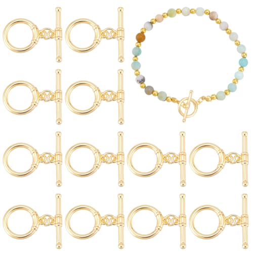 AHANDMAKER 12 Set 18K Vergoldete Knebelverschlüsse Runde Knebelverschlüsse OT Schnallenverschluss Runde Verschlussverbinder Mit Biegeringen Zur Schmuckherstellung AHANDMAKER 12 Set 18K Vergoldete Knebelverschlüsse Runde Knebelverschlüsse OT Schnallenverschluss Runde Verschlussverbinder Mit Biegeringen Zur Schmuckherstellung von AHANDMAKER