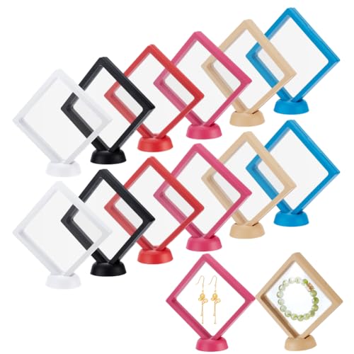 AHANDMAKER 12 Stück 6 Farben Floating Frame Display Halter Ständer 4.25 Zoll Quadratische Transparente PE Schmuckaufbewahrungsbox Für Schmuck Challenge Münzen Medaillons Steine AHANDMAKER 12 Stück 6 Farben Floating Frame Display Halter Ständer 4.25 Zoll Quadratische Transparente PE Schmuckaufbewahrungsbox Für Schmuck Challenge Münzen Medaillons Steine von AHANDMAKER