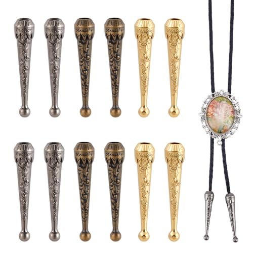 AHANDMAKER 12 Stück Kordel Endkappen 3 Farben Lederkordel Endkappe Retro Bolo Krawatten Spitzen Ersatzkleber In Tube Fassschlaufenverschluss Für DIY Handwerk Halskette Armband Schmuckherstellung AHANDMAKER 12 Stück Kordel Endkappen 3 Farben Lederkordel Endkappe Retro Bolo Krawatten Spitzen Ersatzkleber In Tube Fassschlaufenverschluss Für DIY Handwerk Halskette Armband Schmuckherstellung von AHANDMAKER