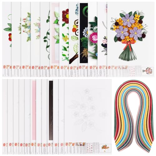 AHANDMAKER 12 Stück Quilling-Papier-Schablonen Mit 36 Farben, 360 Streifen, Blumen-/Vogelmuster, Karton, DIY-Papier, Quilling-Werkzeuge, Zeichnen, Bastelwerkzeug AHANDMAKER 12 Stück Quilling-Papier-Schablonen Mit 36 Farben, 360 Streifen, Blumen-/Vogelmuster, Karton, DIY-Papier, Quilling-Werkzeuge, Zeichnen, Bastelwerkzeug von AHANDMAKER