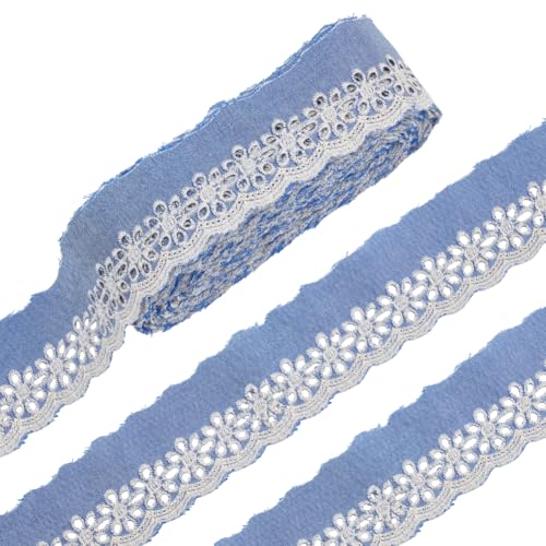 AHANDMAKER 12 m Spitzenbesatz Mit Ösen Jeansblau Blumenstickerei Gewelltes Spitzenband Polyester Gewellte Kanten Zum Nähen von Kleidung Kleidern Basteln Heimdekoration AHANDMAKER 12 m Spitzenbesatz Mit Ösen Jeansblau Blumenstickerei Gewelltes Spitzenband Polyester Gewellte Kanten Zum Nähen von Kleidung Kleidern Basteln Heimdekoration von AHANDMAKER
