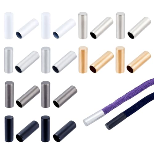 AHANDMAKER 120 Stück 6 Farben Metall Glockenstopper Legierung Kordel Endverschluss Glockenseilverschluss Endstopper Für Schnürsenkel Schlüsselband Kleidung Rucksack Tasche DIY von AHANDMAKER