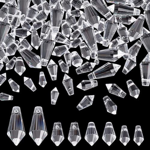 AHANDMAKER 120 Stück Tropfenförmige Kristallperlen. 4 Größe Facettierte Glasperlen In Wassertropfenform Oben Gebohrt Lose Abstandsperlen Für Die Herstellung von DIY Schmuck Lampe AHANDMAKER 120 Stück Tropfenförmige Kristallperlen. 4 Größe Facettierte Glasperlen In Wassertropfenform Oben Gebohrt Lose Abstandsperlen Für Die Herstellung von DIY Schmuck Lampe von AHANDMAKER