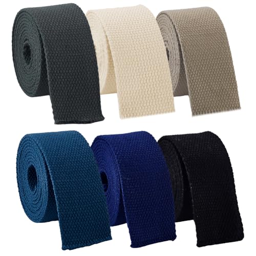 AHANDMAKER 13 Yards Schweres Baumwollgurtband 6 Farben Gemischte Gurtbänder 1.5 Zoll Webbänder Für Taschengriffe Gurt Tragetasche Stoffgürtel Kunst Und Handwerk von AHANDMAKER