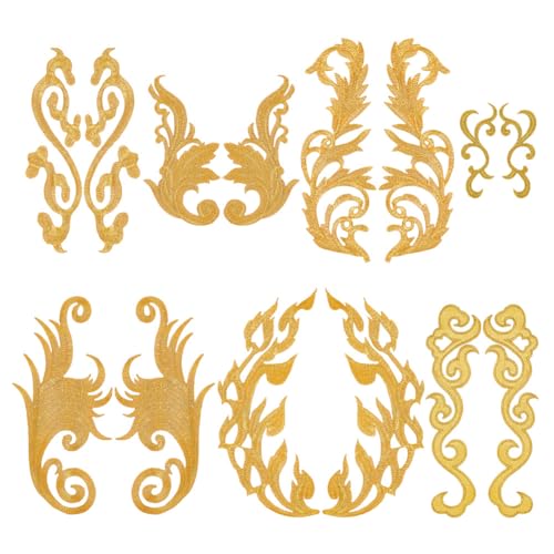 AHANDMAKER 14 Stück Blumen-Stickapplikation Im 7-Stil, Auspicious Cloud Stickerei-Tuch Zum Aufbügeln/Aufnähen, Goldener Ethno-Stil, Zum Aufbügeln, Aufnäher Für Kleid, Kleidung, Hosen, DIY-Nähen AHANDMAKER 14 Stück Blumen-Stickapplikation Im 7-Stil, Auspicious Cloud Stickerei-Tuch Zum Aufbügeln/Aufnähen, Goldener Ethno-Stil, Zum Aufbügeln, Aufnäher Für Kleid, Kleidung, Hosen, DIY-Nähen von AHANDMAKER