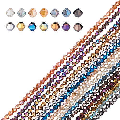AHANDMAKER 1200 Stück 14 Farben Galvanisierte Glasperlen, 4 mm regenbogenbeschichtete facettierte Glaskristallperlen mit 1 mm Loch für Armbänder, Halsketten, Schlüsselanhänger, Schmuckherstellung AHANDMAKER 1200 Stück 14 Farben Galvanisierte Glasperlen, 4 mm regenbogenbeschichtete facettierte Glaskristallperlen mit 1 mm Loch für Armbänder, Halsketten, Schlüsselanhänger, Schmuckherstellung von AHANDMAKER