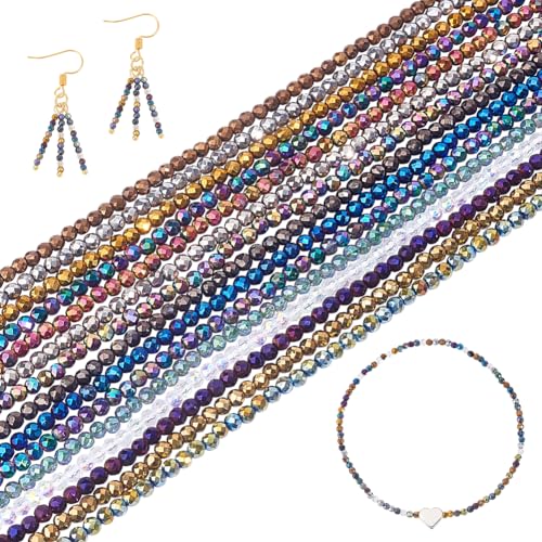 AHANDMAKER 15 Strang 2 mm Kristall Facettierte Glasperlen, Rondelle-Kristallperlenstränge, Abstandsperlen Für DIY-Schmuckherstellung, Halskette, Armband, Ohrringe, Basteln, Dekoration, Ca. 3045 Stk. AHANDMAKER 15 Strang 2 mm Kristall Facettierte Glasperlen, Rondelle-Kristallperlenstränge, Abstandsperlen Für DIY-Schmuckherstellung, Halskette, Armband, Ohrringe, Basteln, Dekoration, Ca. 3045 Stk. von AHANDMAKER