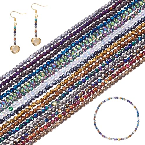 AHANDMAKER 15 Strang 3 mm Kristall Facettierte Glasperlen, Rondelle-Kristallperlenstränge, Abstandsperlen Für DIY-Schmuckherstellung, Halskette, Armband, Ohrringe, Basteln, Dekoration, Ca. 2235 Stk. AHANDMAKER 15 Strang 3 mm Kristall Facettierte Glasperlen, Rondelle-Kristallperlenstränge, Abstandsperlen Für DIY-Schmuckherstellung, Halskette, Armband, Ohrringe, Basteln, Dekoration, Ca. 2235 Stk. von AHANDMAKER