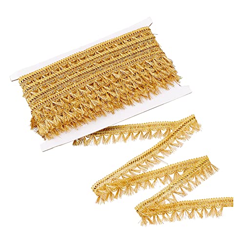 AHANDMAKER 15 Yards 0.98 Zoll Goldfransenbesatz, Polyester-Fransenbesatz, Gewelltes Quasten-Fransen-Spitzenband Für Heimwerker-Näharbeiten, Vorhang, Sofa, Bekleidungszubehör AHANDMAKER 15 Yards 0.98 Zoll Goldfransenbesatz, Polyester-Fransenbesatz, Gewelltes Quasten-Fransen-Spitzenband Für Heimwerker-Näharbeiten, Vorhang, Sofa, Bekleidungszubehör von AHANDMAKER