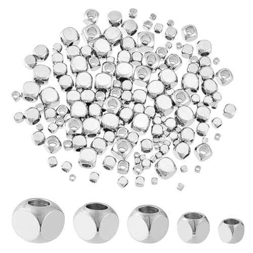 AHANDMAKER 150 Stück Würfel Abstandshalterperle Edelstahlperlen In 5 Größe Lose Perlen Schmuck Abstandhalter Charms Bastelperlen Zubehör Für Die Herstellung von DIY Armbändern 1.5~3mm Loch AHANDMAKER 150 Stück Würfel Abstandshalterperle Edelstahlperlen In 5 Größe Lose Perlen Schmuck Abstandhalter Charms Bastelperlen Zubehör Für Die Herstellung von DIY Armbändern 1.5~3mm Loch von AHANDMAKER