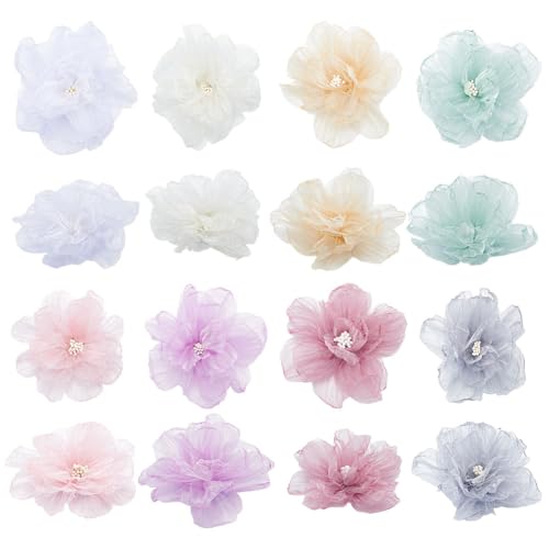 AHANDMAKER 16 Stück 3D Perlen Blumenapplikationen 8 Farbe Strass Chiffon Blume Nähstoff Applikationen Blumen Verzierungen Mit Perle Für Geschenkverpackung Party Dekor AHANDMAKER 16 Stück 3D Perlen Blumenapplikationen 8 Farbe Strass Chiffon Blume Nähstoff Applikationen Blumen Verzierungen Mit Perle Für Geschenkverpackung Party Dekor von AHANDMAKER