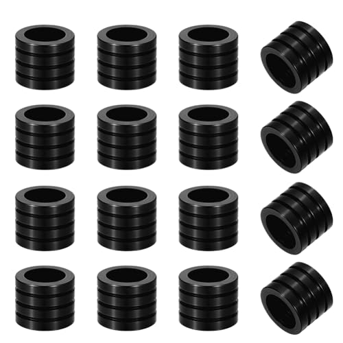 AHANDMAKER 16 Stück Schwarze Gerillte Säulenperlen Edelstahlperlen Mit 6.5mm Loch Lose Abstandsperlen Zur Schmuckherstellung von AHANDMAKER