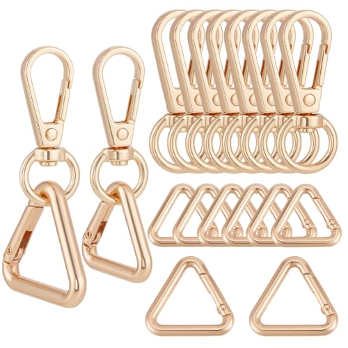 AHANDMAKER 16 x doppelte Öffnung, Drehverschluss, 360 Grad Zinklegierung, Schlüsselanhänger-Clips, dreieckige Schnalle mit Ring für Taschen, Rucksackgurt, Schlüsselanhänger, Schlüsselbänder, Schmuck AHANDMAKER 16 x doppelte Öffnung, Drehverschluss, 360 Grad Zinklegierung, Schlüsselanhänger-Clips, dreieckige Schnalle mit Ring für Taschen, Rucksackgurt, Schlüsselanhänger, Schlüsselbänder, Schmuck von AHANDMAKER