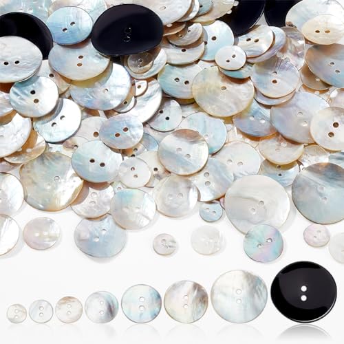 AHANDMAKER 160 Stück Flache, Runde Perlmuttknöpfe Zum Nähen, 8 Stile Perlmuttknöpfe Nähknöpfe, 2 Löcher Bastelknöpfe Für Kleidung, Anzüge, Hemden, DIY, Nähen, Basteln, Zubehör AHANDMAKER 160 Stück Flache, Runde Perlmuttknöpfe Zum Nähen, 8 Stile Perlmuttknöpfe Nähknöpfe, 2 Löcher Bastelknöpfe Für Kleidung, Anzüge, Hemden, DIY, Nähen, Basteln, Zubehör von AHANDMAKER
